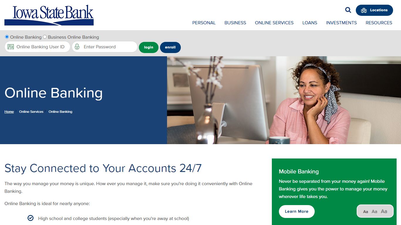 Online Banking, E-Statements & More! | Iowa State Bank